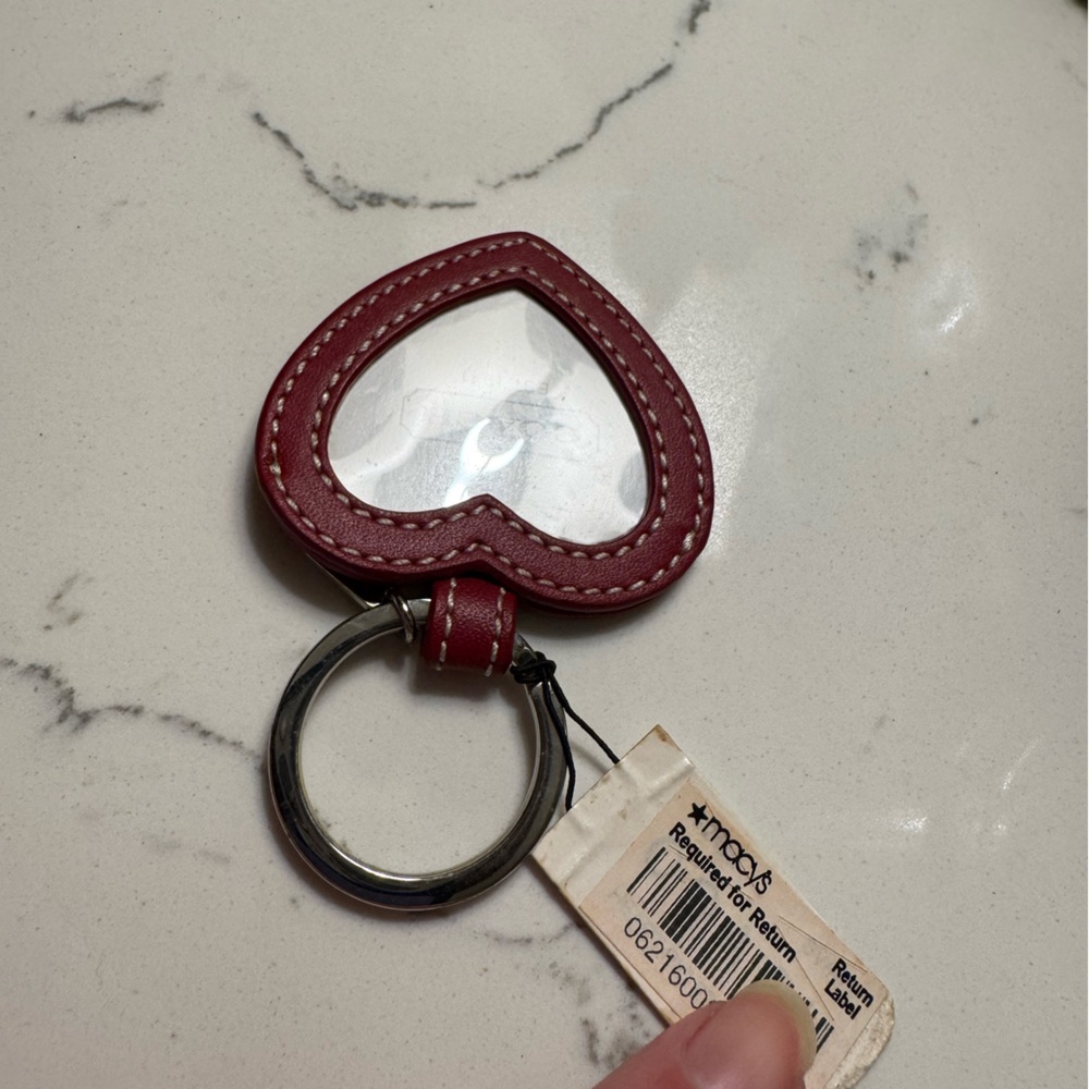 RARE Coach Red Heart shaped leather picture frame Keychain/bag charm - Picture 7 of 9